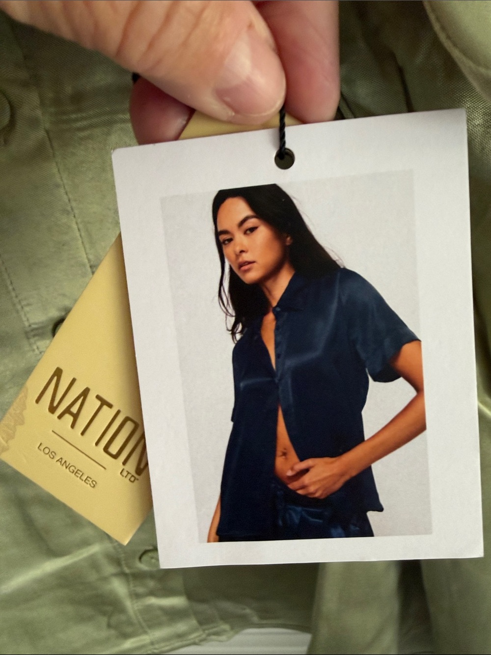 Nation XL Odin blouse in olive oil size large - Picture 3 of 6